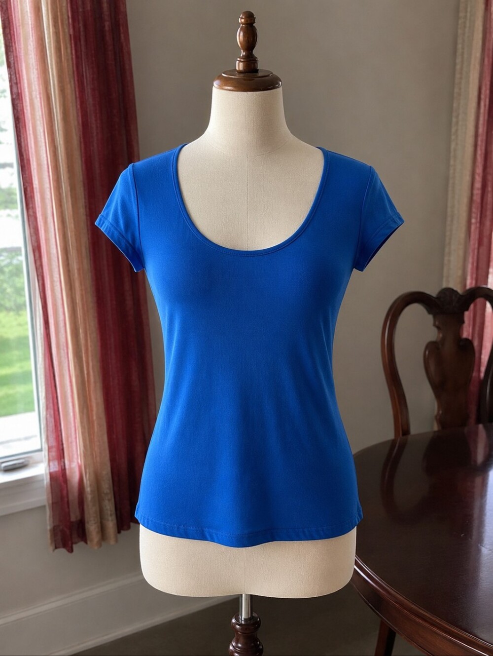 VENUS Scoop Neck Short Sleeve Tee - Royal Blue